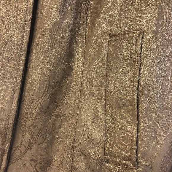 Chico's Brown Gold Embellished Blazer Jacket Button Closure Size 2 Large - Picture 5 of 6